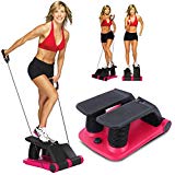 IOOkME-H Mini Adjustable Twist Stepper Air Climber Aerobic Stair Stepper Machine with Rope for Fitness & Exercise with LCD Display