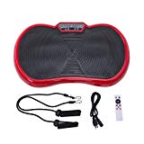 KUPPET Vibration Platform Machine Crazy Fit Vibration Plate-Whole Body Shaking Exercise Machine w/Remote Control & Balance Straps-Anti-Slip Platform-Max User Weight 330lbs-Red (XB-001)